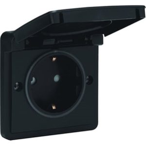 Stikkontakt sort ip44