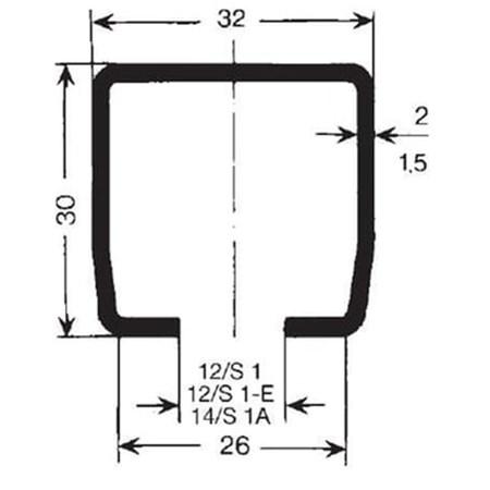 Skinne profil c 1,5mm