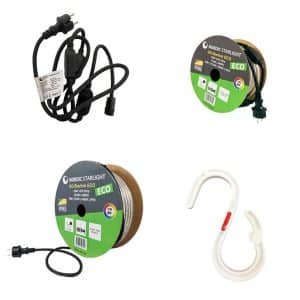 Ropelights og kædearmaturer med kabel