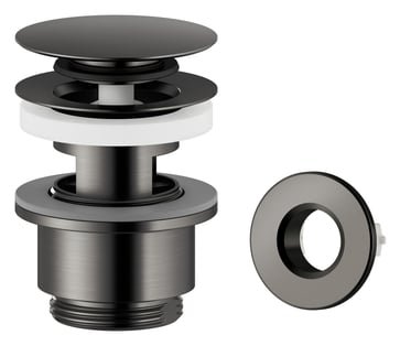 Damixa bundventil 63mm med click-funktion i børstet grafit PVD-finish