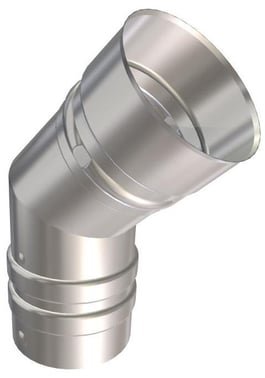 Metalbestos Omega foringsvinkelstykke 45 grader diameter 80 mm til skorstensforing