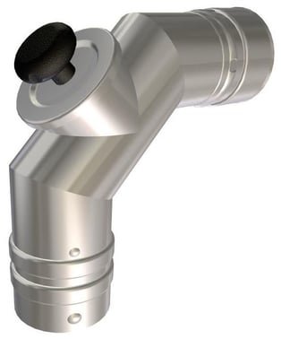 Metalbestos Omega vinkelstykke 90 grader med inspektionslem diameter 80mm til skorstensforing
