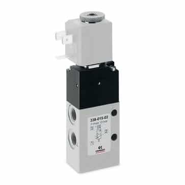 Camozzi 3/2-vejs elektropneumatisk magnetventil med G1/8 gevind i aluminium