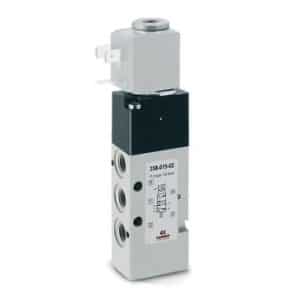Camozzi 5/2-vejs magnetventil med G1/8 tilslutning i aluminium