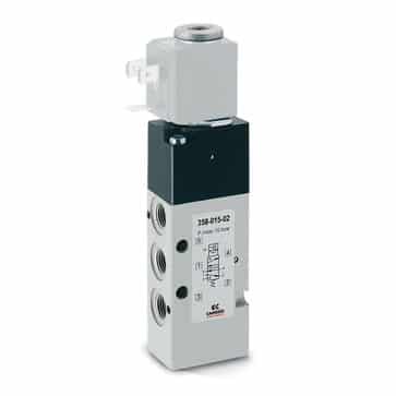 Camozzi 5/2-vejs magnetventil med G1/8 tilslutning i aluminium