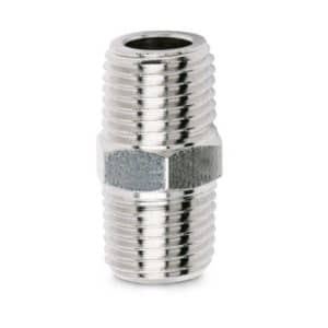 Camozzi Automation BSPT adaptor-nipple 1/4 tommer i messing til pneumatik