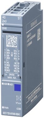 Siemens SIMATIC ET 200SP analogt output modul med 2 udgange og 16-bit opløsning