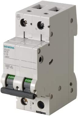 Siemens automatsikring 1-polet plus N med C-karakteristik 20A og 6kA brydeevne