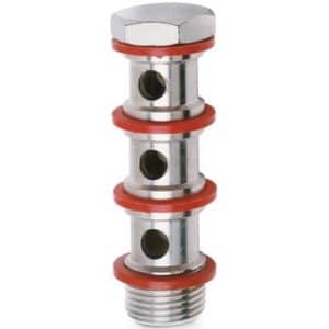 Camozzi banjo fitting triple i messing med G 1/4" gevind til pneumatik