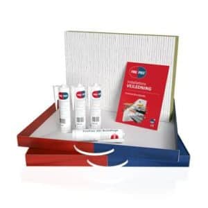 FireFree brandkuffert 501 hvid med brandplade og brandfuge til sikring af gennemføringer