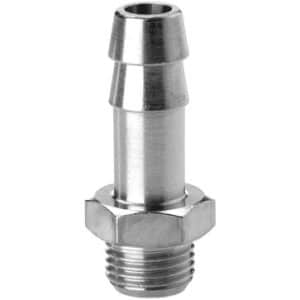 Camozzi BSP adaptor gevind fitting i messing med 7mm slangestud og 1/8 tommer gevind til pneumatiske systemer