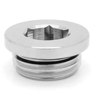 Camozzi BSP adaptor plugfitting 1/4 tommer i messing med O-ring til pneumatiske systemer