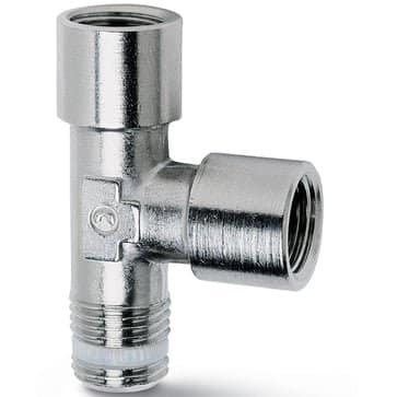 Camozzi BSPT T-fitting G3/8" i messing til pneumatiske systemer