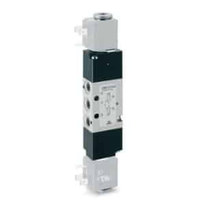 Camozzi Automation dobbelt electropneumatic ventil 2x3/2 i aluminium med G1/8 gevindtilslutning