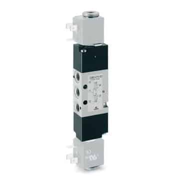 Camozzi Automation dobbelt electropneumatic ventil 2x3/2 i aluminium med G1/8 gevindtilslutning
