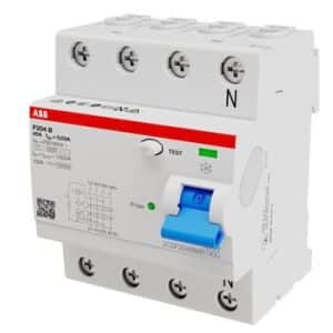ABB fejlstrømsrelæ F204 B-40/0,03 4-polet HPFI-afbryder 40A 30mA Type B til DIN-skinne