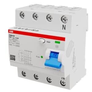 ABB fejlstrømsrelæ F204 B-63/0,3 4-polet DIN-skinnemontage