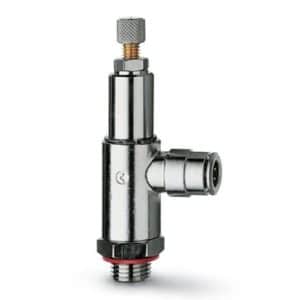 Camozzi flowreguleringsventil 1/8 tommer med 6mm slangetilslutning og manuel betjening