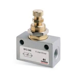 Camozzi Automation flowreguleringsventil bidirektional 1/8 tommer RFO 382 til pneumatiske systemer