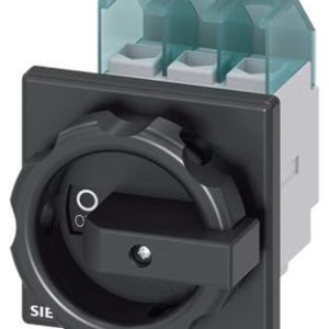 Siemens hovedafbryder 3-polet 25A sort frontmontage til el-tavle
