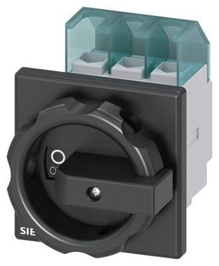 Siemens hovedafbryder 3-polet 25A sort frontmontage til el-tavle