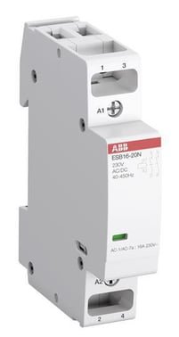 ABB installationskontaktor 2-polet 16A til DIN-skinne montage med styrespænding 24V AC/DC