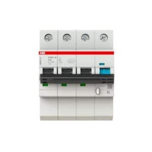 ABB Smissline kombiafbryder 10 ampere 3P+N med C-karakteristik og jordfejlbeskyttelse
