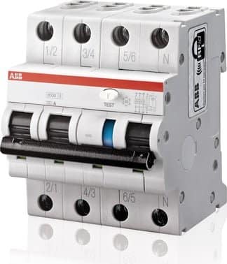 ABB kombirelæ DS203NC C13 A30 3-polet med fejlstrømsbeskyttelse 6kA