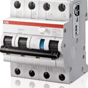 ABB kombirelæ DS203NC 3-polet med nul C16 300mA til DIN-skinne montering