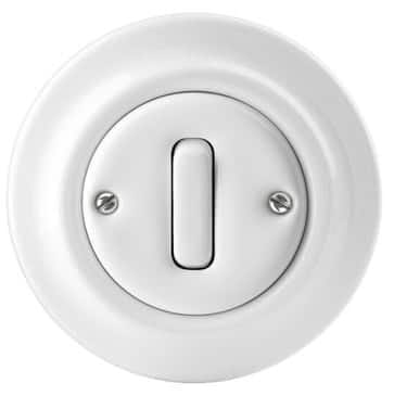 ABB Decento korrespondance trykkontakt i glansende hvid porcelæn 10A 250V