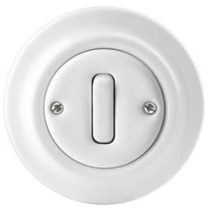 ABB Decento korrespondanceafbryder i glans hvid porcelæn 10A 250V