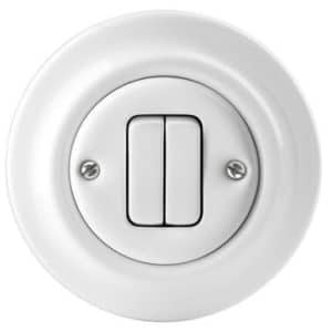 ABB Decento kroneafbryder i glans hvid porcelæn med klassisk retro design