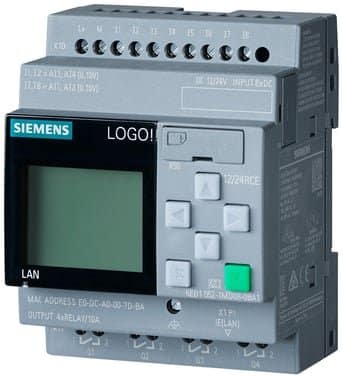 Siemens LOGO! 24RCE logisk modul med display og relæudgange til PLC-styring