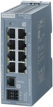 Siemens SCALANCE XB208 managed industriel switch med 8 RJ45 porte til DIN-skinne montering