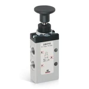 Camozzi mekanisk 3/2 NC ventil med push-pull betjening og 1/8 tommer tilslutning