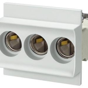 Siemens Neozed sikringsholder D02 63A 3-polet i porcelæn til DIN-skinne