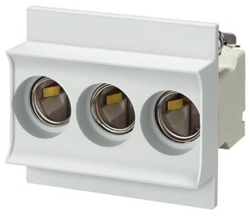 Siemens Neozed sikringsholder D02 63A 3-polet i porcelæn til DIN-skinne