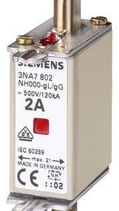Siemens NH-sikring NH00 10A GL/GG med gribelasker