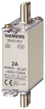 Siemens NH-sikring NH000 160A gG med topindikator til el-tavle