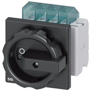 Siemens nødafbryder 4-polet 16A med sort drejeaktuator til frontmontage