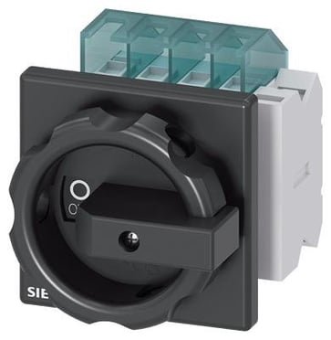 Siemens nødafbryder 4-polet 16A med sort drejeaktuator til frontmontage