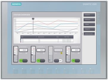 Siemens SIMATIC HMI KTP1200 Basic operatørpanel med 12 tommer TFT-display og tastebetjening