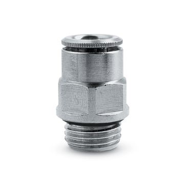 Camozzi push-in fitting i messing til 10 mm rør og 1/4" gevind