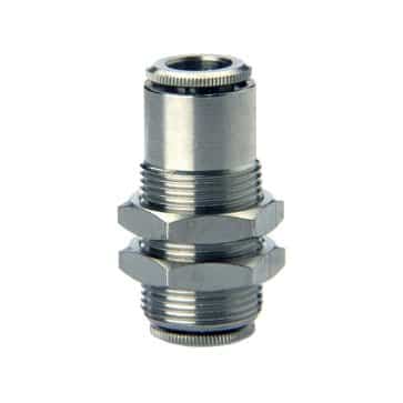 Camozzi push-in fitting bulkhead 10 mm i messing til pneumatiske systemer
