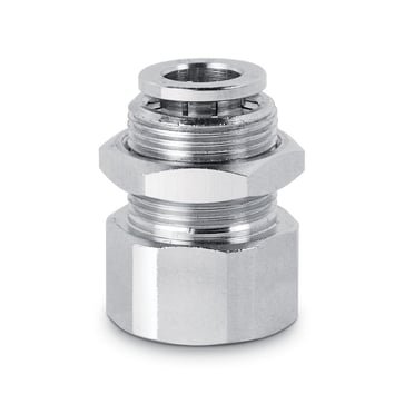 Camozzi push-in fitting i messing med 6mm slange og G1/4 tommer indvendig gevind
