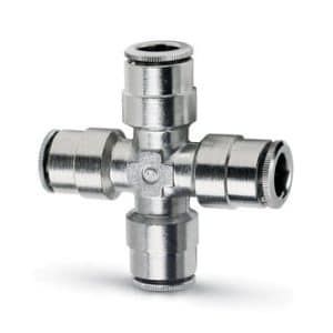 Camozzi push-in fitting 8 mm krydskoblingskryds i messing til pneumatik