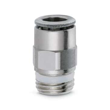Camozzi push-in fitting i messing 10mm tube til G1/4 gevind