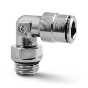 Camozzi push-in fitting vinkelkoblings 4mm tube med 1/8 tommer gevind i messing