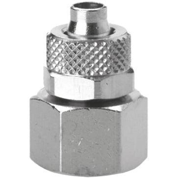 Camozzi Automation push-on fitting i messing med 12/10 mm slangetilslutning og G3/8 indvendigt gevind