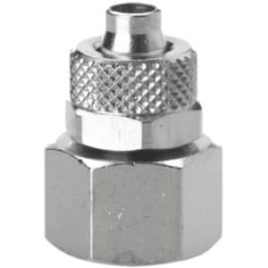 Camozzi push-on fitting lige med 6/4 mm slange og G1/4 tommer indvendig gevind i messing